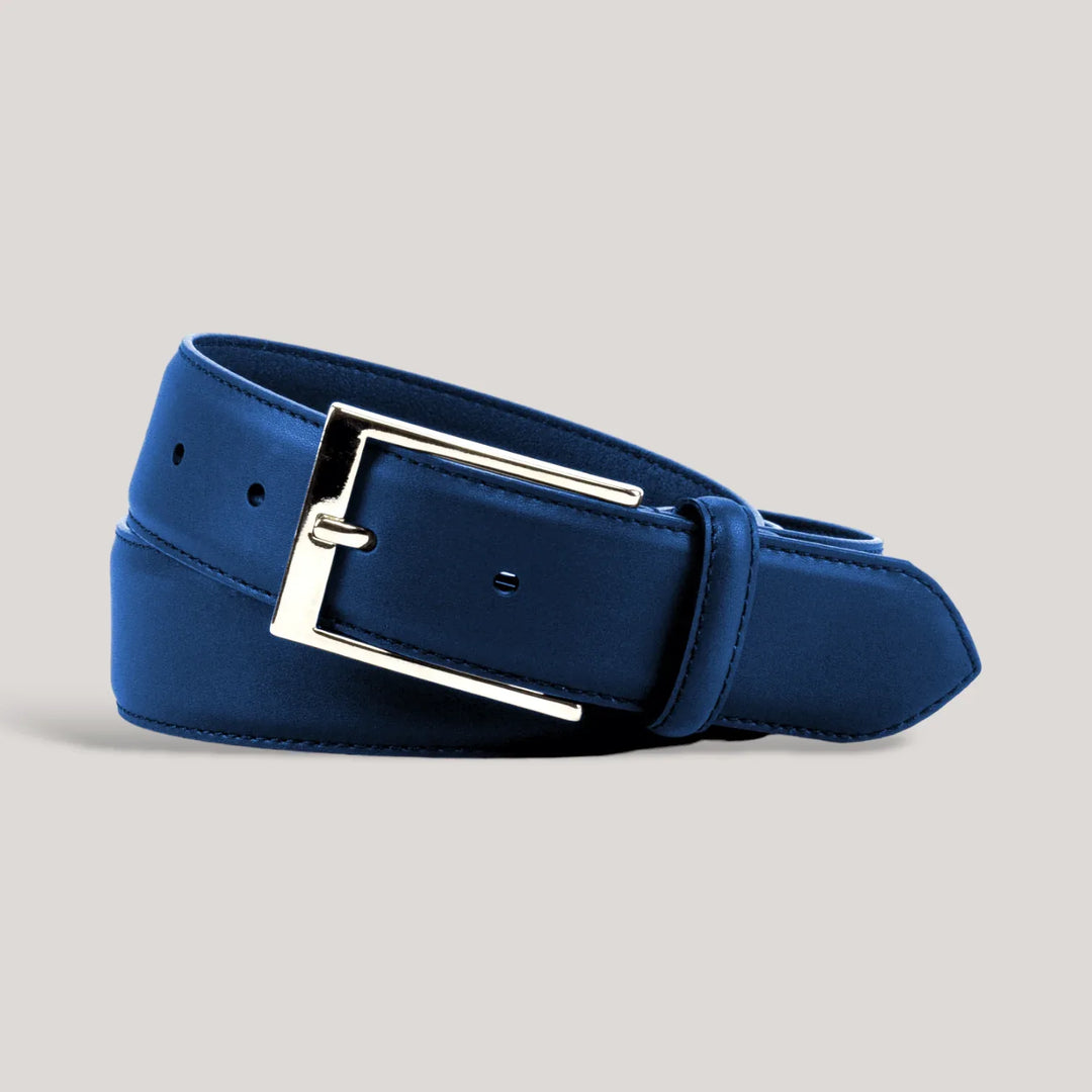 SOPHOS - Ultramarine Blue Vegan Belt - Silver | Made To Order | Sustainable Belts | ALLTRUEIST