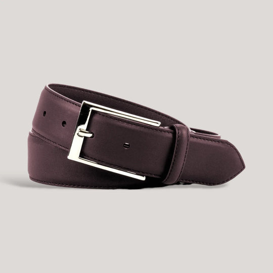SOPHOS - Burgundy Vegan Belt - Silver | Made To Order | Sustainable Belts | ALLTRUEIST