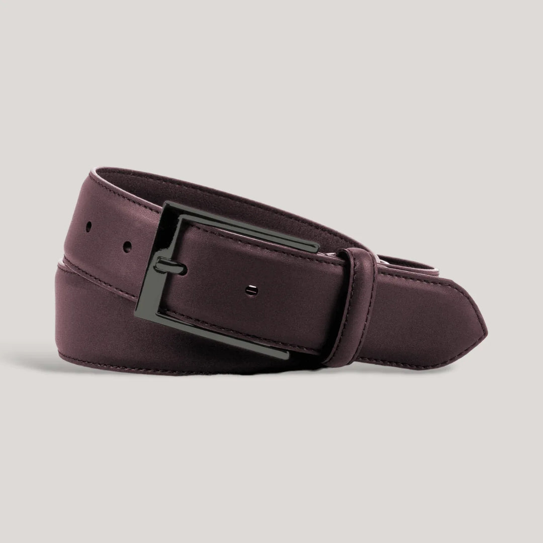 SOPHOS - Burgundy Vegan Belt - Graphite | Made To Order | Sustainable Belts | ALLTRUEIST