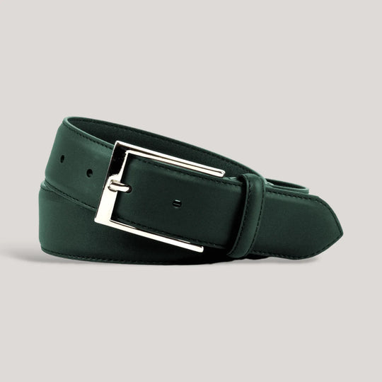 SOPHOS - Forest Green Vegan Belt - Silver | Made To Order | Sustainable Belts | ALLTRUEIST