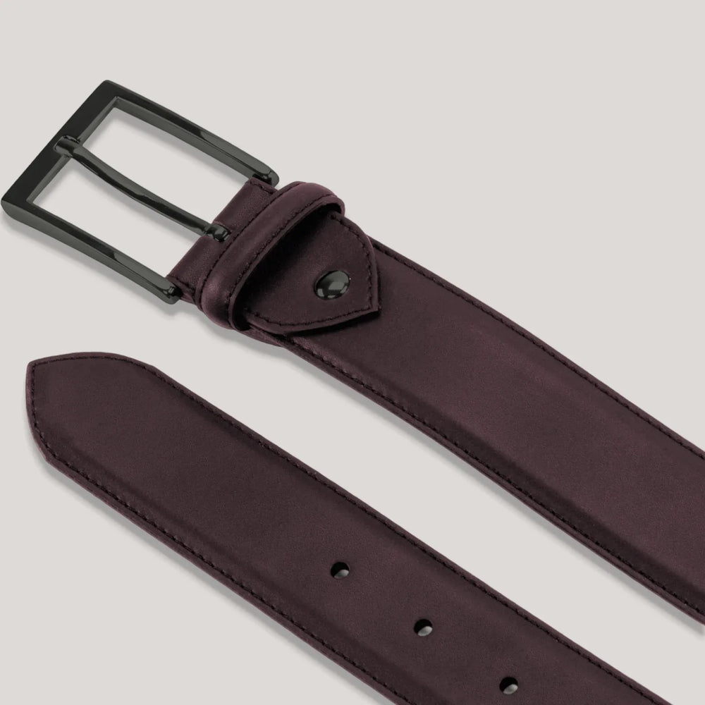 SOPHOS - Burgundy Vegan Belt - Graphite | Made To Order | Sustainable Belts | ALLTRUEIST
