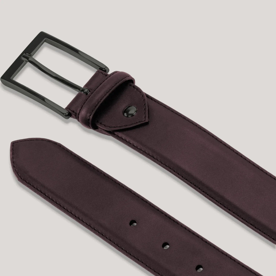SOPHOS - Burgundy Vegan Belt - Graphite | Made To Order | Sustainable Belts | ALLTRUEIST