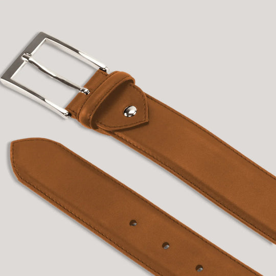 SOPHOS - Tan Vegan Belt - Silver | Made To Order | Sustainable Belts | ALLTRUEIST