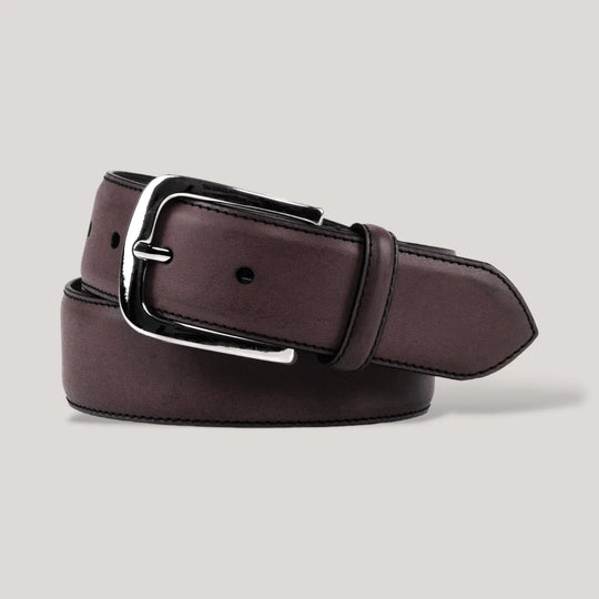 LUMEN - Burgundy Vegan Belt - Silver | Made To Order | Sustainable Belts | ALLTRUEIST