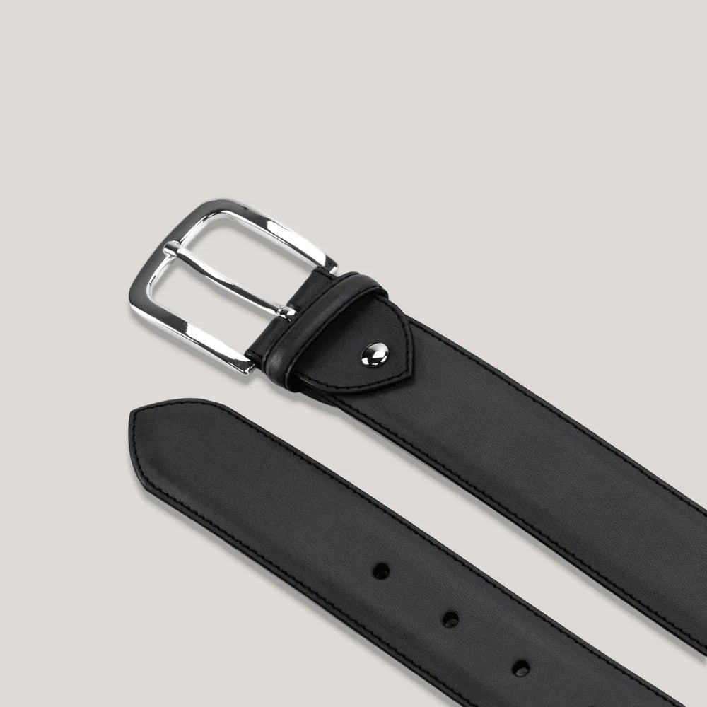 LUMEN - Black Vegan Belt - Silver | Made To Order | Sustainable Belts | ALLTRUEIST