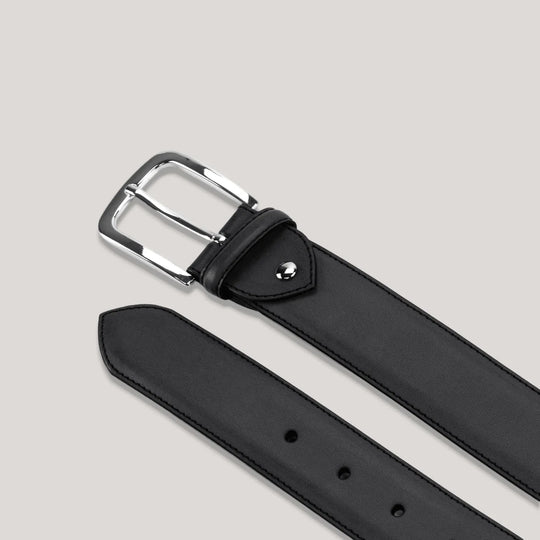 LUMEN - Black Vegan Belt - Silver | Made To Order | Sustainable Belts | ALLTRUEIST