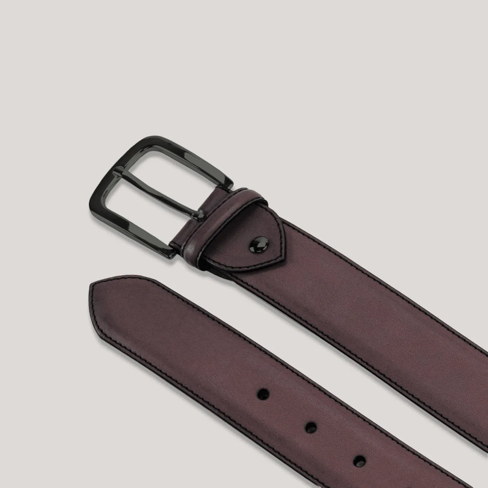 LUMEN - Burgundy Vegan Belt - Graphite | Made To Order | Sustainable Belts | ALLTRUEIST