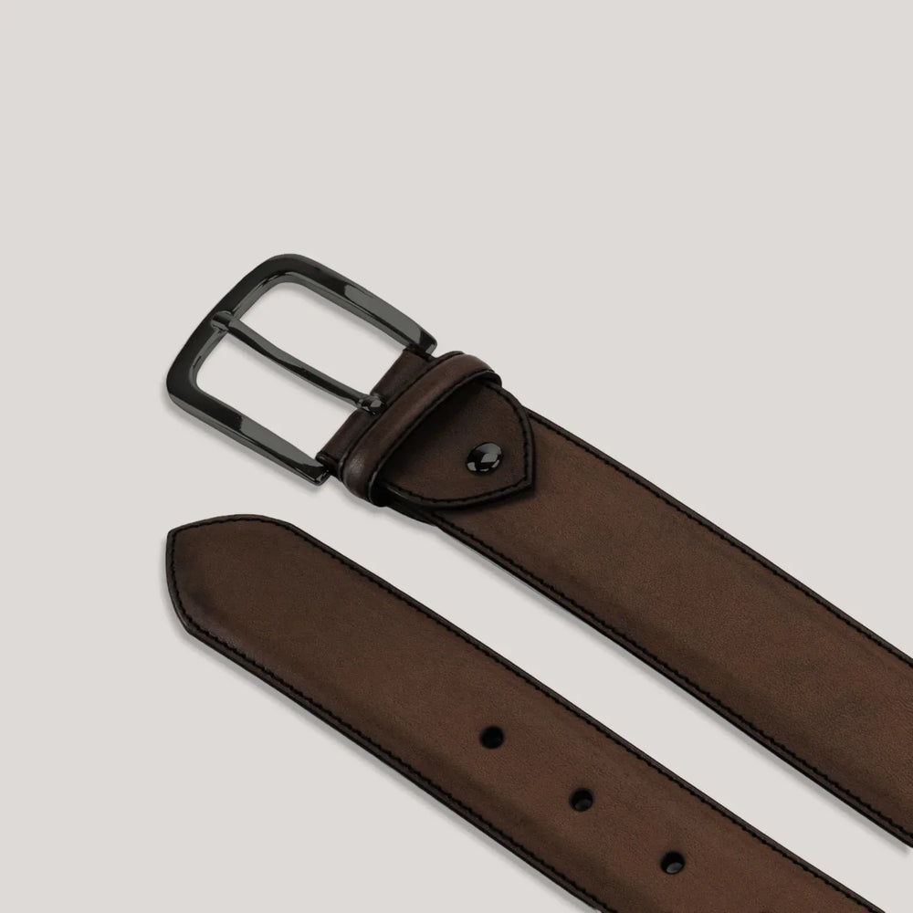 LUMEN - Dark Brown Vegan Belt - Graphite | Made To Order | Sustainable Belts | ALLTRUEIST