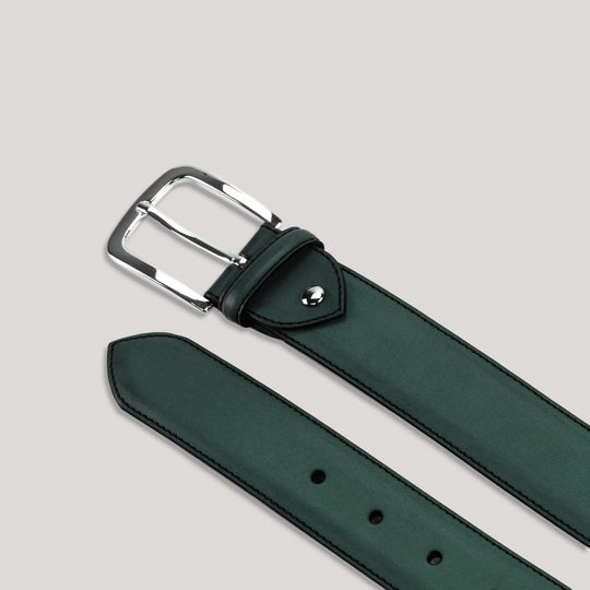 LUMEN - Forest Green Vegan Belt - Silver | Made To Order | Sustainable Belts | ALLTRUEIST