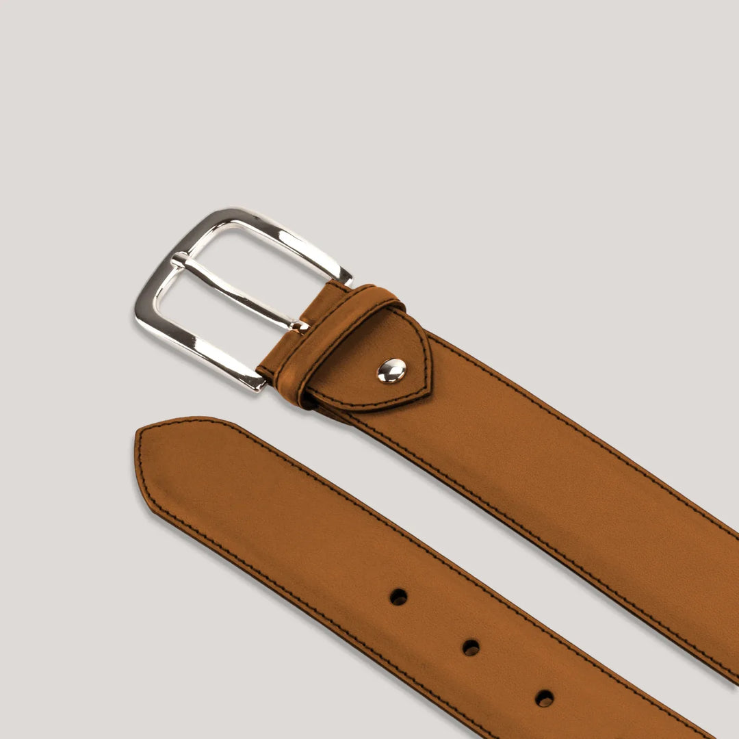 LUMEN - Tan Vegan Belt - Silver | Made To Order | Sustainable Belts | ALLTRUEIST