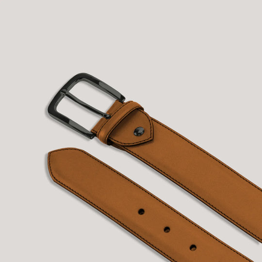 LUMEN - Tan Vegan Belt - Graphite | Made To Order | Sustainable Belts | ALLTRUEIST