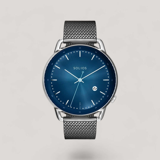 The Solar Curve | Blue Dial - Silver Case