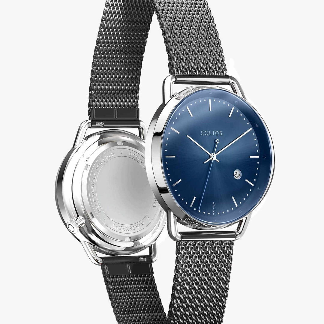 The Solar Curve | Blue Dial - Silver Case