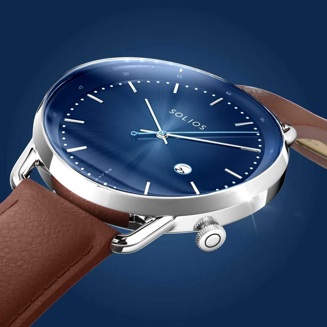 The Solar Curve | Blue Dial - Silver Case