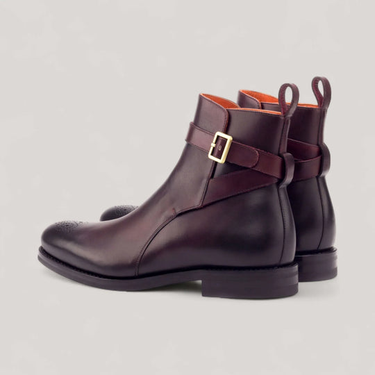 Jodhpur Boots - Burgundy - Burnished Leather | Goodyear Welt