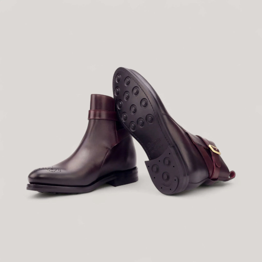 Jodhpur Boots - Burgundy - Burnished Leather | Goodyear Welt