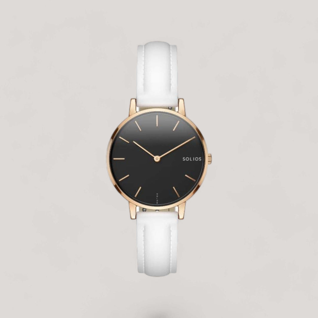 The Solar Mini | Black Dial - Rose Gold Case