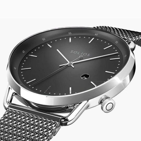 The Solar Curve | Black Dial - Silver Case