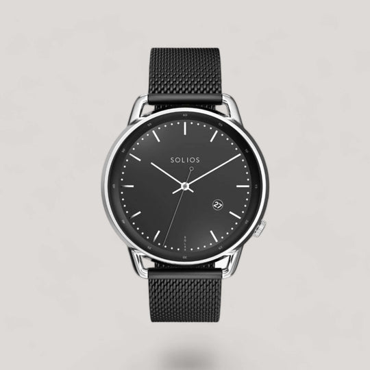 The Solar Curve | Black Dial - Silver Case