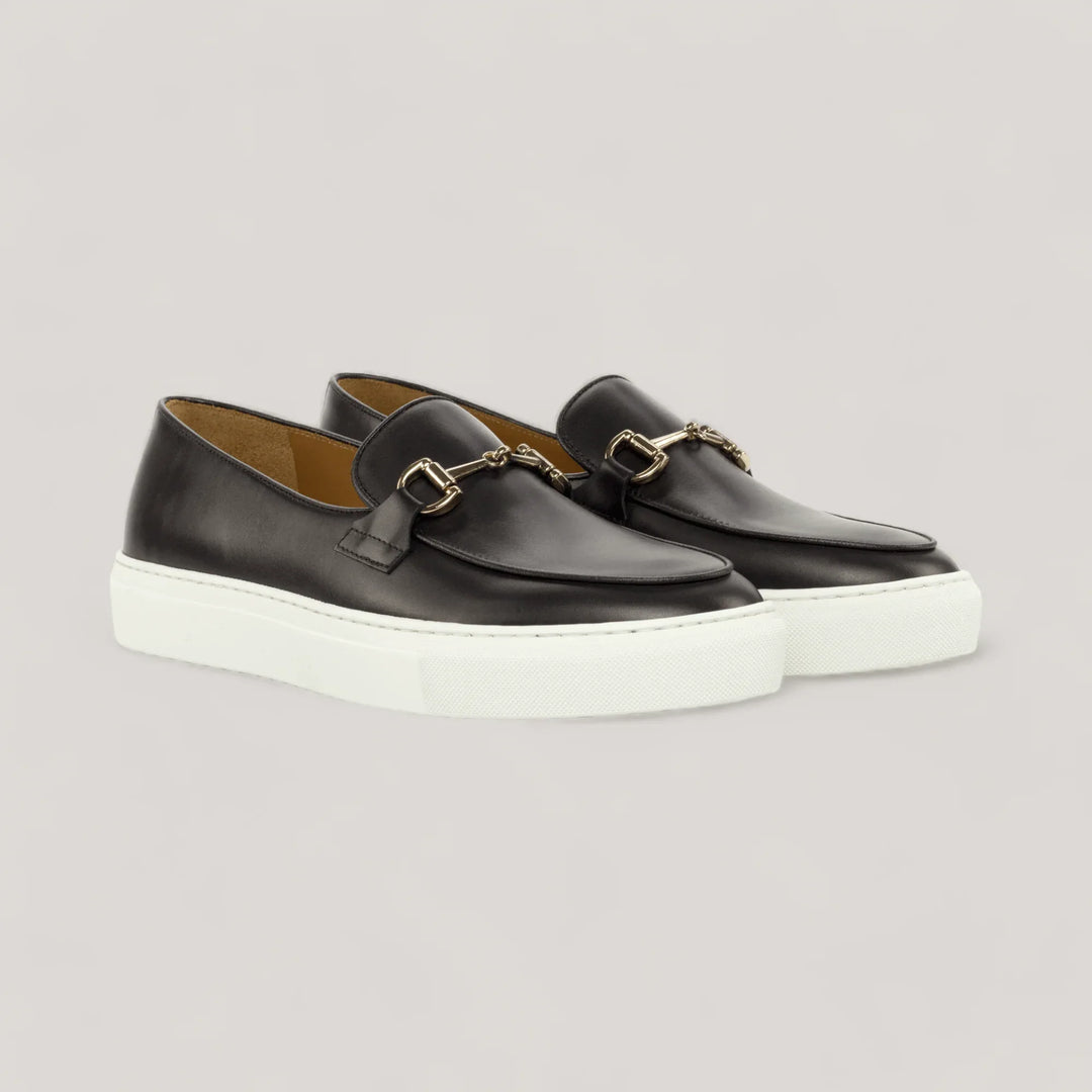 ICARUS | Loafer Sneakers - Metal-Bit - Black & Silver | Men's | Men's Shoes | MADE-TO-MEASURE by ALLTRUEIST | allTRUEist