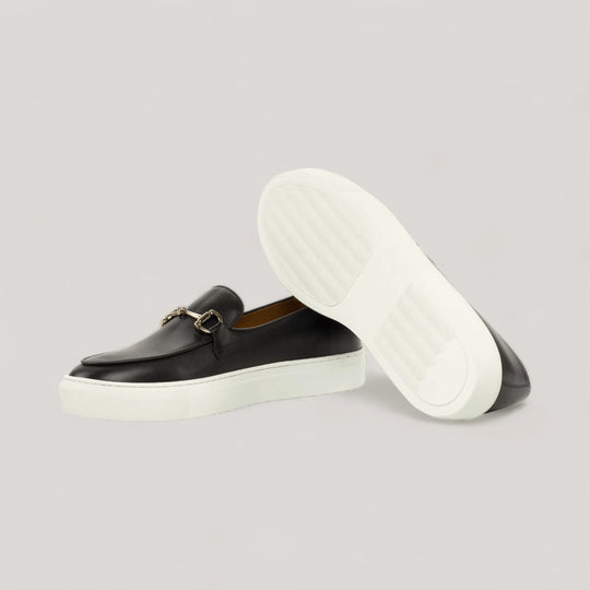 ICARUS | Loafer Sneakers - Metal-Bit - Black &amp; Silver | Men&