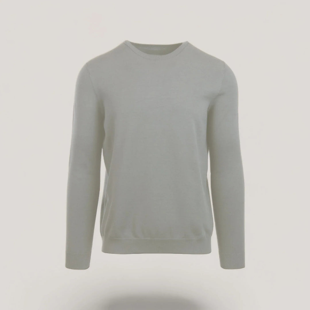 CALEB SHORT | Ecoviscose - Men's Crewneck Sweater in light grey.