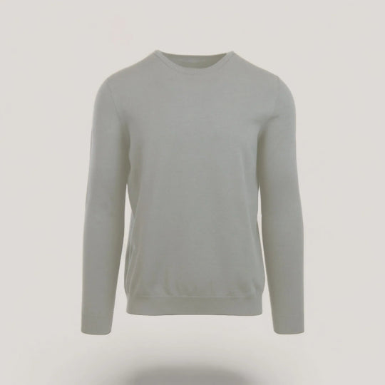 CALEB SHORT | Ecoviscose - Men's Crewneck Sweater in light grey.