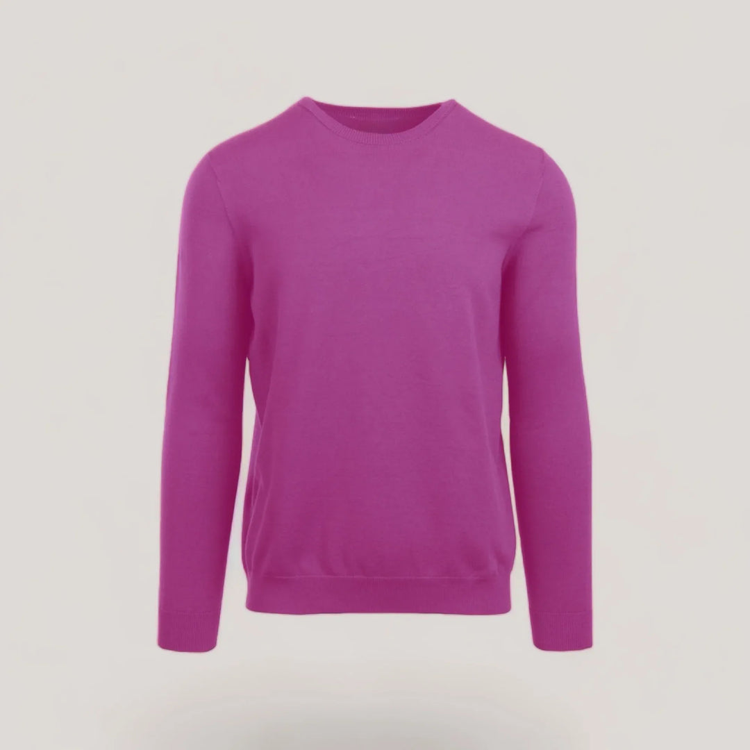 CALEB SHORT | Ecoviscose - Men's Crewneck Sweater in vibrant pink