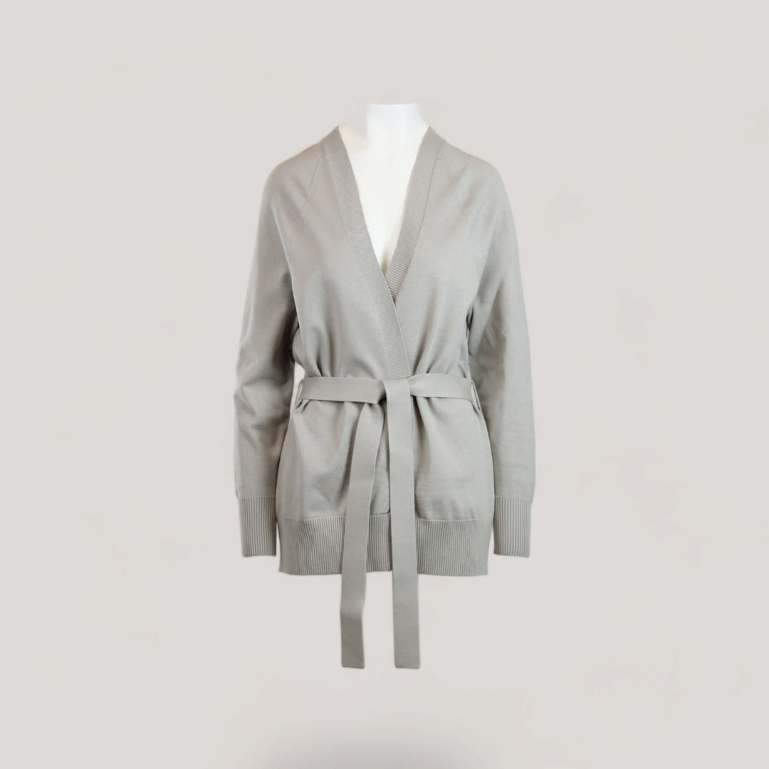 CALLIE | Belted Robe Cardigan | COLOR: BORDEAUX, IVORY, PEACH, CEMENT, LIGHT BLUE, MAGENTA, PEACOCK, CRIMSON, LIGHT HEATHER GREY, CHARCOAL, SLATE GREY, BROWN, LODEN, NAVY, BLACK, WHITE |3D Knitted by ALLTRUEIST