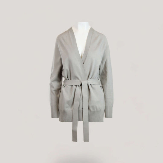 CALLIE | Belted Robe Cardigan | COLOR: BORDEAUX, IVORY, PEACH, CEMENT, LIGHT BLUE, MAGENTA, PEACOCK, CRIMSON, LIGHT HEATHER GREY, CHARCOAL, SLATE GREY, BROWN, LODEN, NAVY, BLACK, WHITE |3D Knitted by ALLTRUEIST