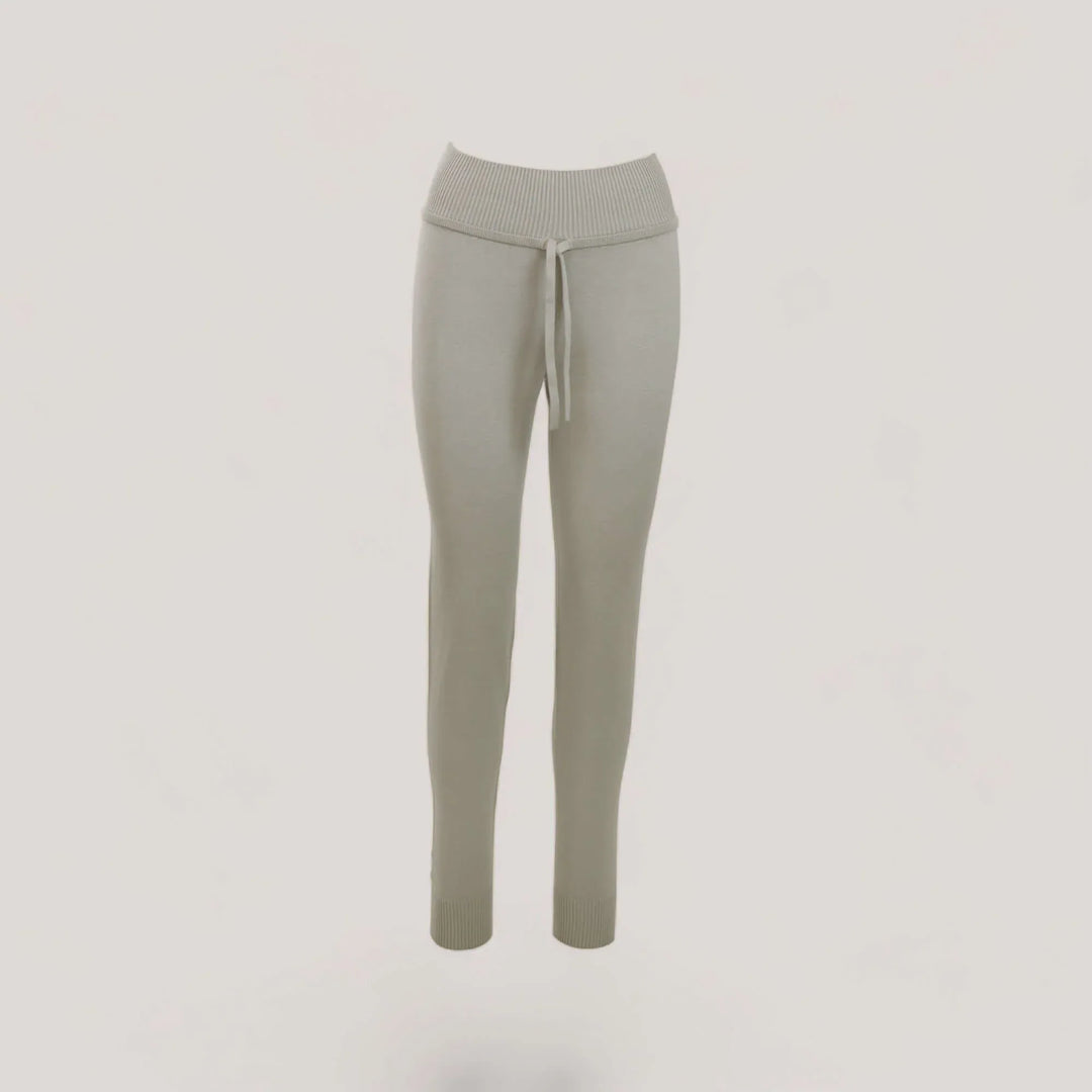 CHARLOTTE | High-Waisted Drawstring Sweatpants | COLOR: CEMENT |3D Knitted by ALLTRUEIST