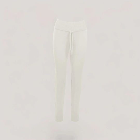 CHARLOTTE | High-Waisted Drawstring Sweatpants | COLOR: IVORY |3D Knitted by ALLTRUEIST