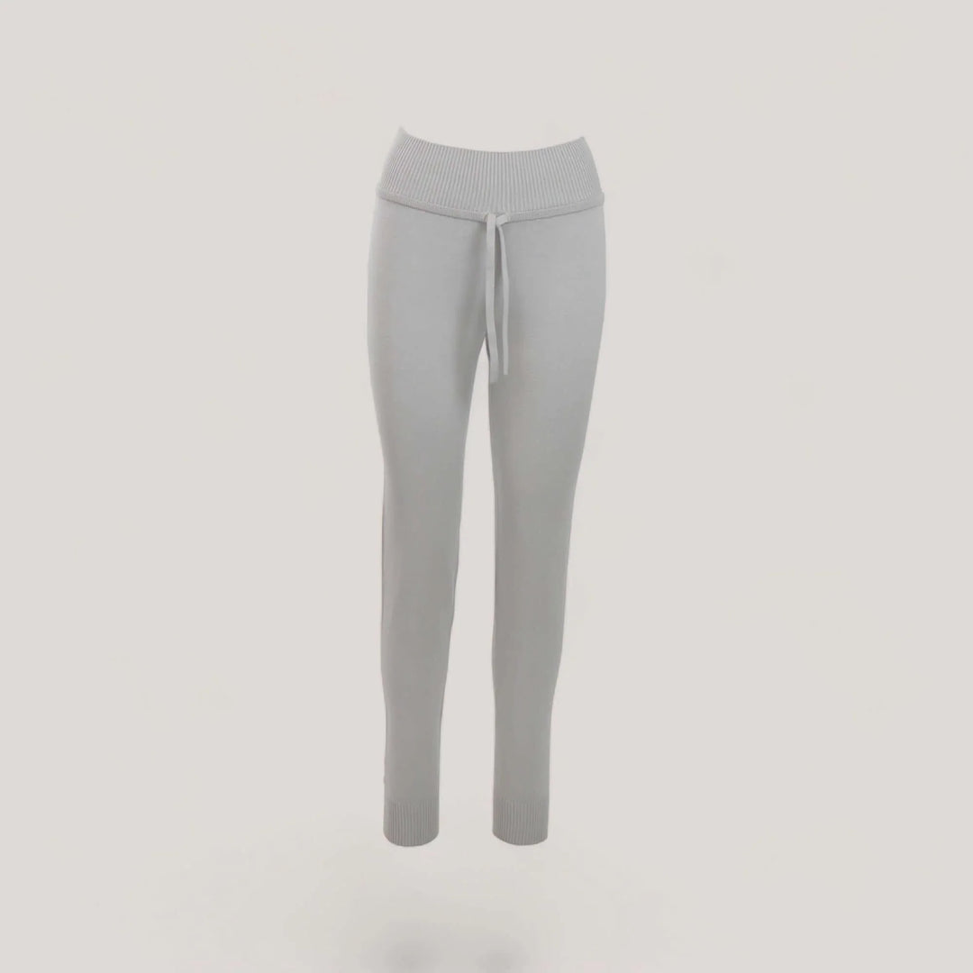 CHARLOTTE | High-Waisted Drawstring Sweatpants | COLOR: LIGHT HEATHER GREY |3D Knitted by ALLTRUEIST