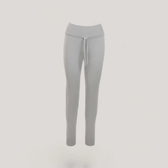 CHARLOTTE | High-Waisted Drawstring Sweatpants | COLOR: LIGHT HEATHER GREY |3D Knitted by ALLTRUEIST