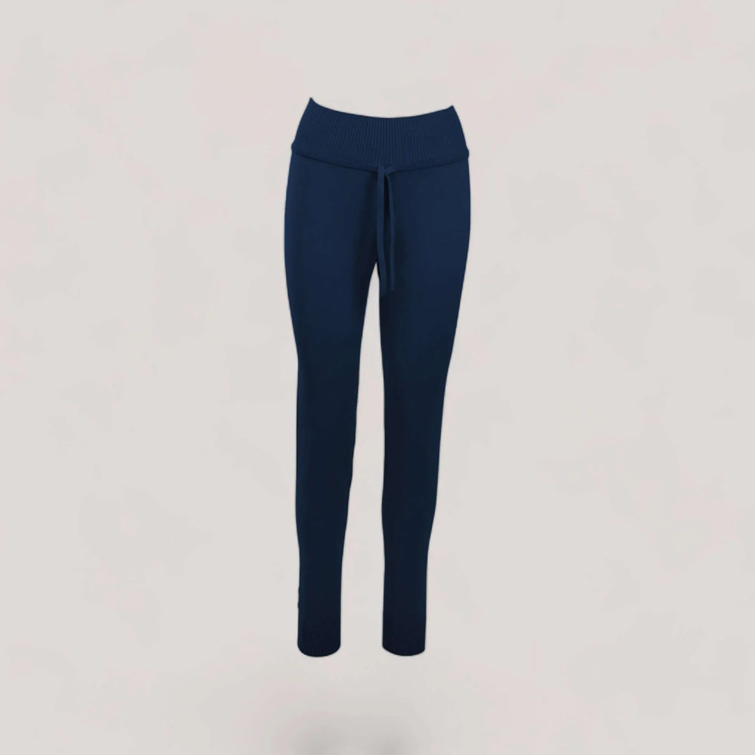 CHARLOTTE | High-Waisted Drawstring Sweatpants | COLOR: NAVY |3D Knitted by ALLTRUEIST