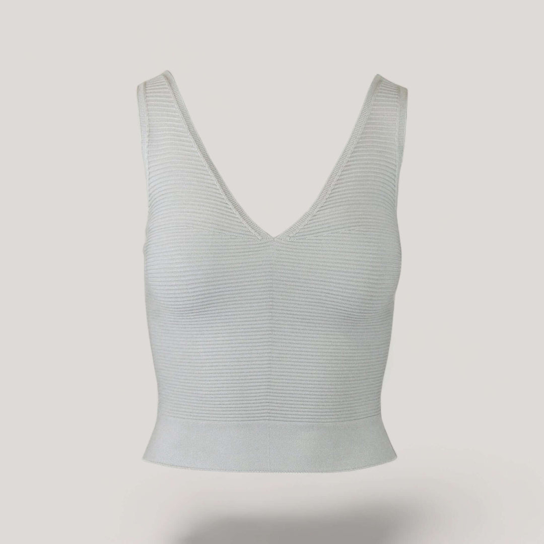 CLARET | V-Neck Tank Top | COLOR: CEMENT |3D Knitted by ALLTRUEIST