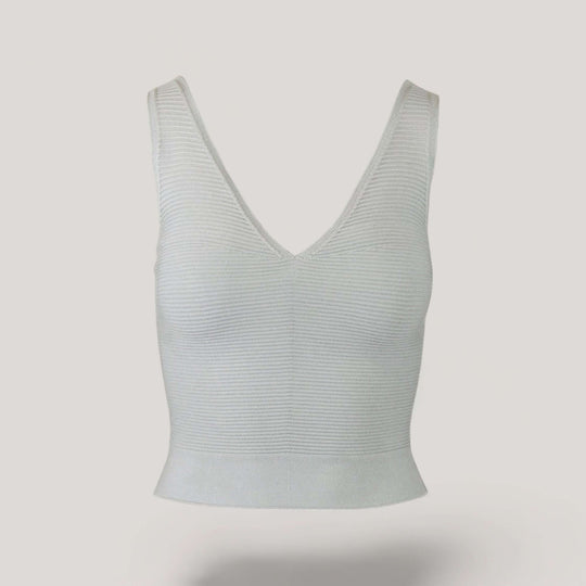 CLARET | V-Neck Tank Top | COLOR: CEMENT |3D Knitted by ALLTRUEIST
