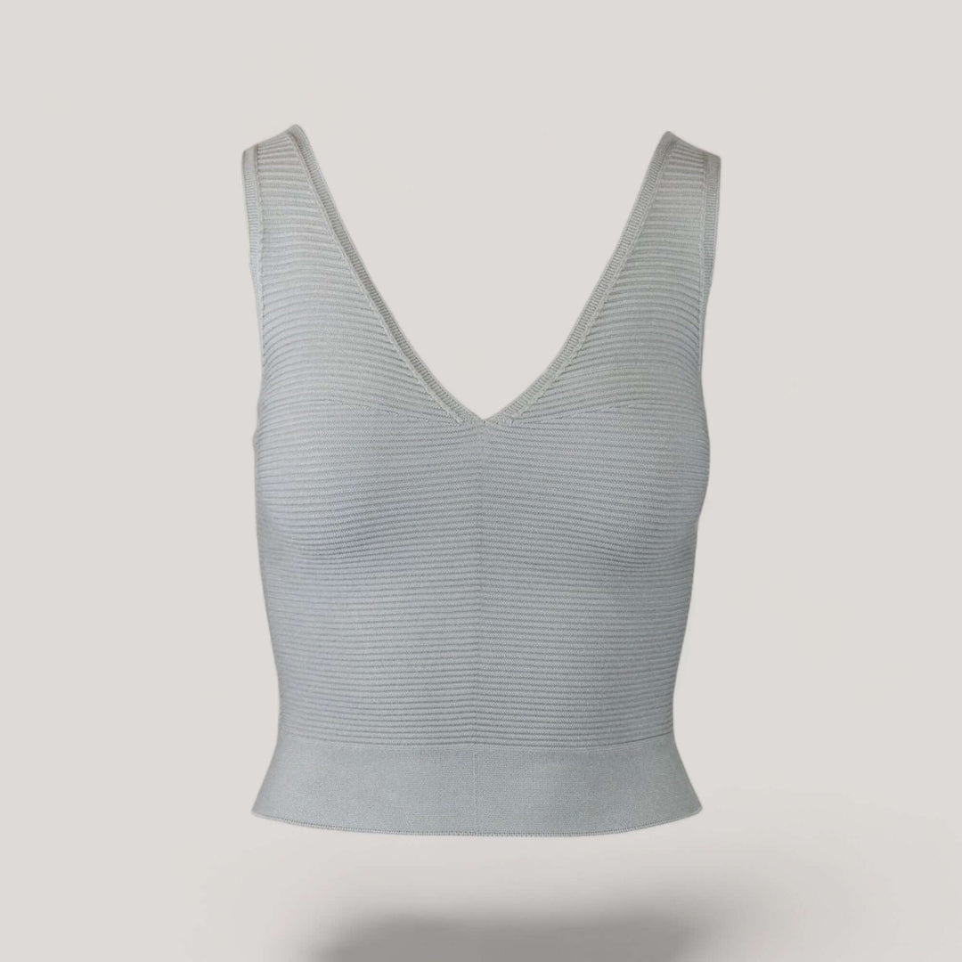 CLARET | V-Neck Tank Top | COLOR: CHARCOAL |3D Knitted by ALLTRUEIST