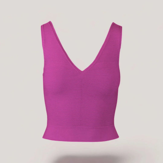CLARET | V-Neck Tank Top | COLOR: MAGENTA |3D Knitted by ALLTRUEIST