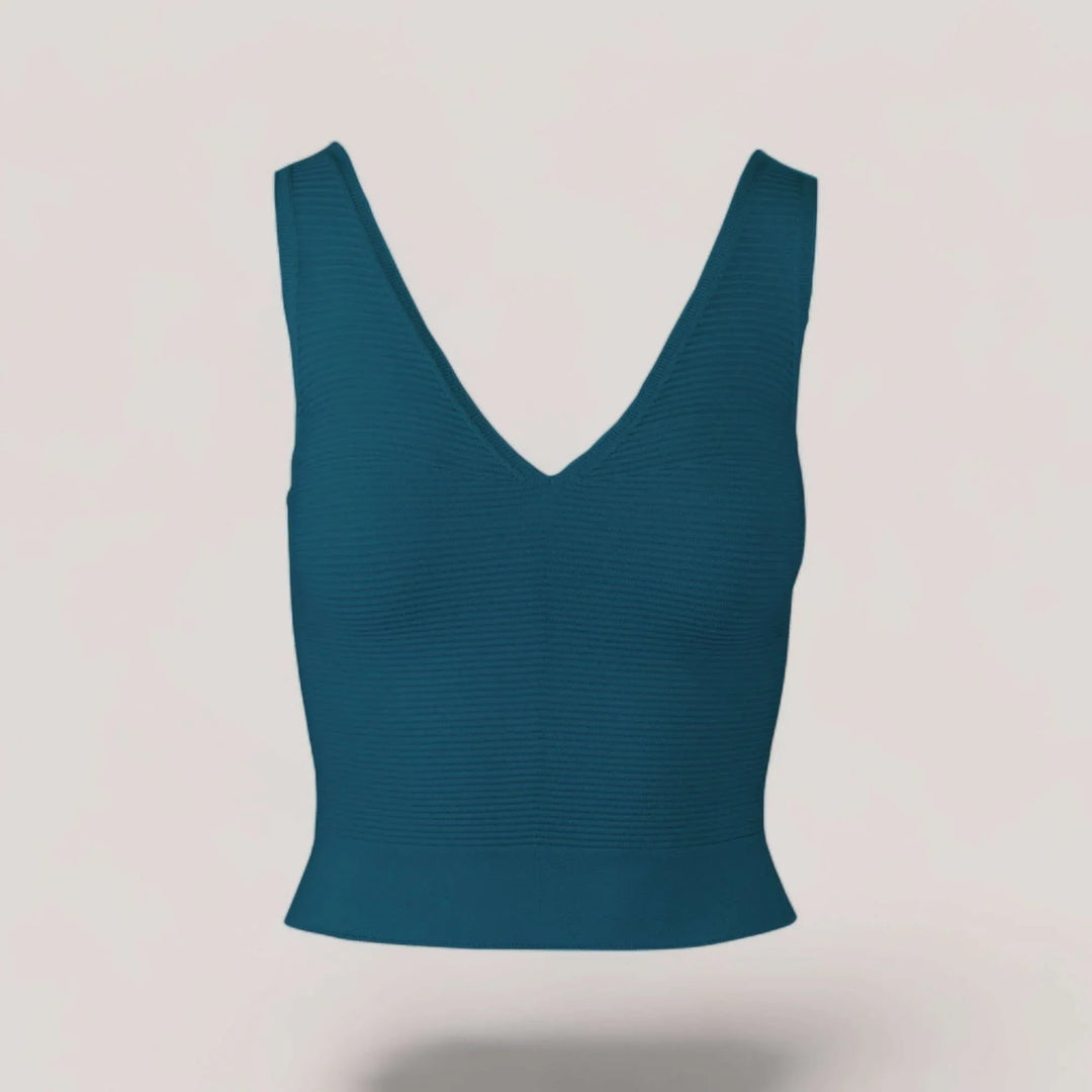 CLARET | V-Neck Tank Top | COLOR: PEACOCK, BORDEAUX, LIGHT BLUE, MAGENTA, CRIMSON, WHITE, LIGHT HEATHER GREY, CHARCOAL, IVORY, LODEN (Dark Green), NAVY, SLATE GREY, BLACK, PEACH, BROWN, CEMENT |3D Knitted by ALLTRUEIST
