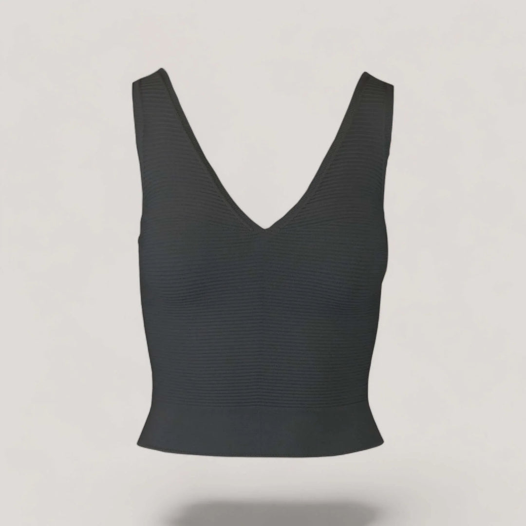 CLARET | V-Neck Tank Top | COLOR: SLATE GREY |3D Knitted by ALLTRUEIST