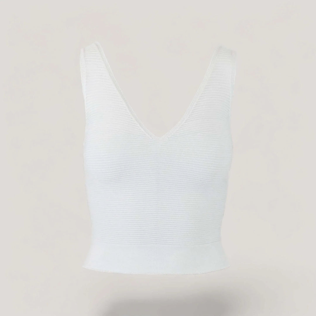 CLARET | V-Neck Tank Top | COLOR: WHITE |3D Knitted by ALLTRUEIST