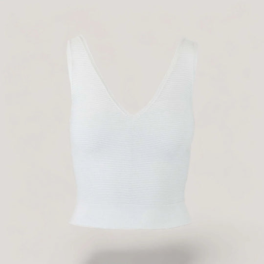 CLARET | V-Neck Tank Top | COLOR: WHITE |3D Knitted by ALLTRUEIST