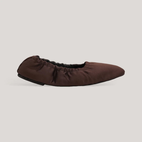 CARLA | Brown Satin - Ballet Flats
