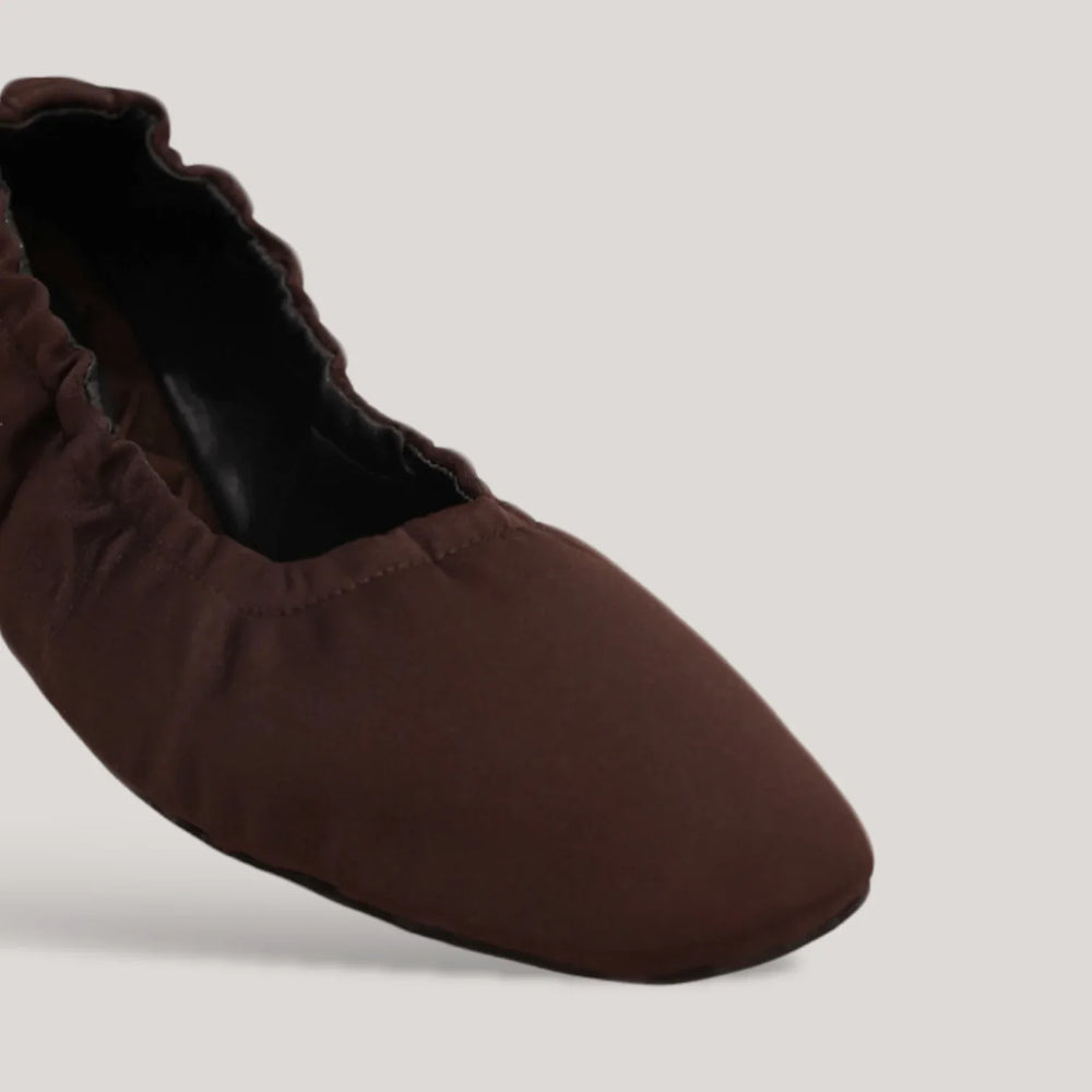 CARLA | Brown Satin - Ballet Flats