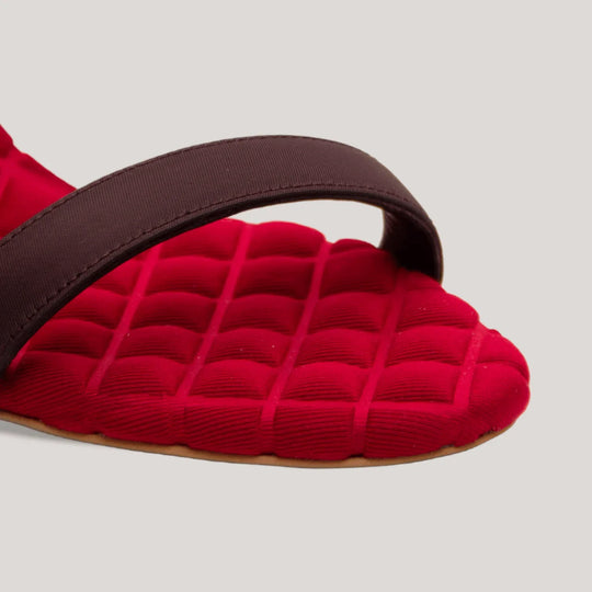CLAUDIA | Bordeaux Satin Slingback Sandals | women&