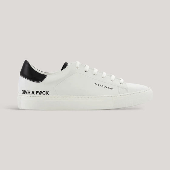 GIVE A F#CK - Special Edition Vegan Sneakers - White & Black | Men's