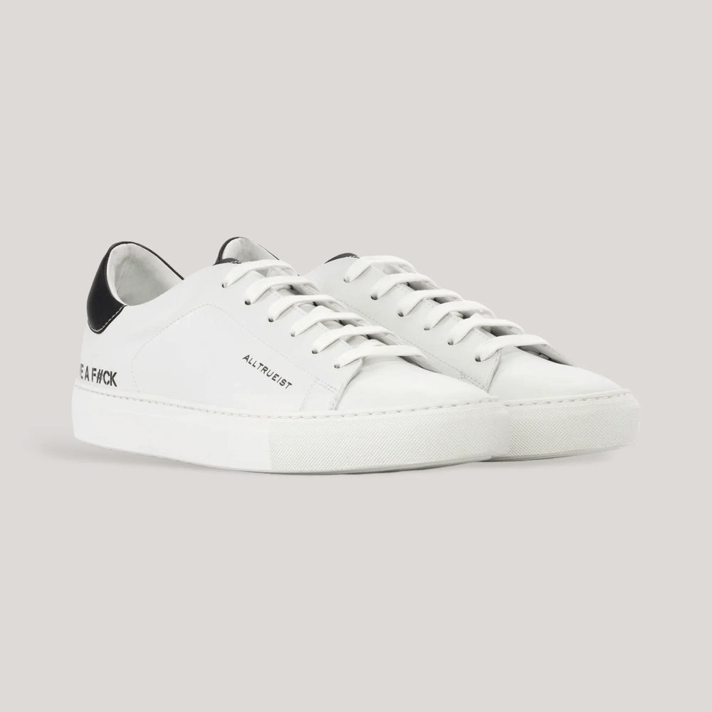 GIVE A F#CK - Special Edition Sneakers - White & Black | Men's | Men's Shoes | MADE-TO-MEASURE by ALLTRUEIST | allTRUEist