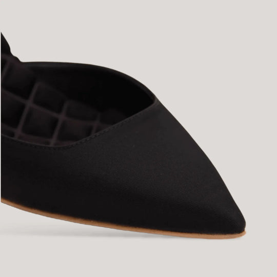 GABRIELLA | Black - Satin Slingback Pumps | women&