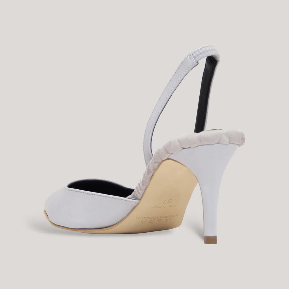 GABRIELLA | Grey - Satin Slingback Pumps | women's shoes | AERA | ALLTRUEIST